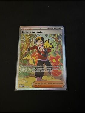 Pokemon Ethan's Adventure Trainer Card - Yellow, Red, Green, Black